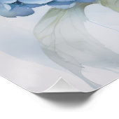 Wabisabi esthetische blauwe hortensia perfect poster (Hoek)