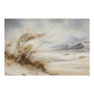Wabisabi Esthetische Windswept Strand Landschap Perfect Poster