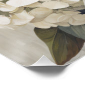 Wabisabi esthetische witte hortensia perfect poster (Hoek)