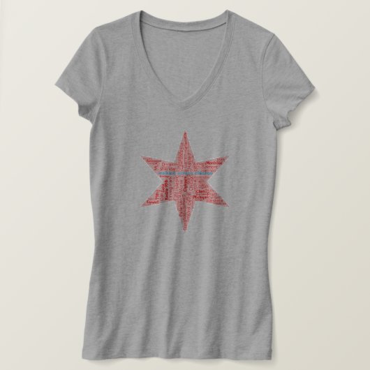 WAC Chicago Star V- Hals T-shirt (Design voorkant)