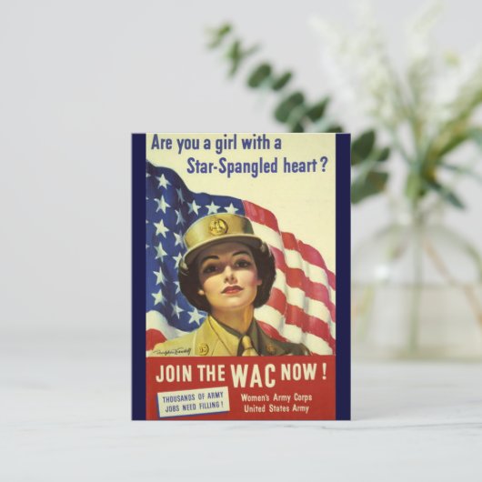 WAC werven Poster Briefkaart (Staand voorkant)