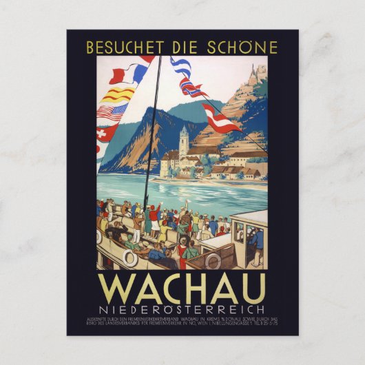 Wachau Austria Vintage Poster 1930 Briefkaart (Voorkant)