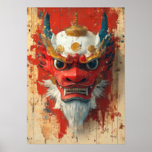 Wachdrakenmasker – Tibetaanse en Chinese rituelen  Poster