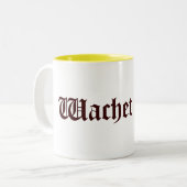 Wachet Auf. Tweekleurige Koffiemok (Voorkant links)