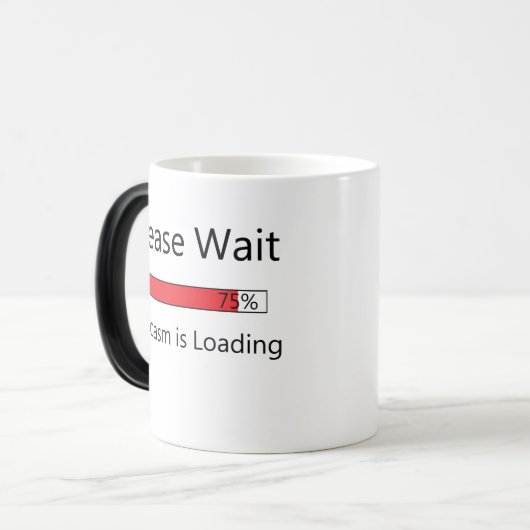 Wacht alsjeblieft op de koffiebeker magische mok (Voorkant links)