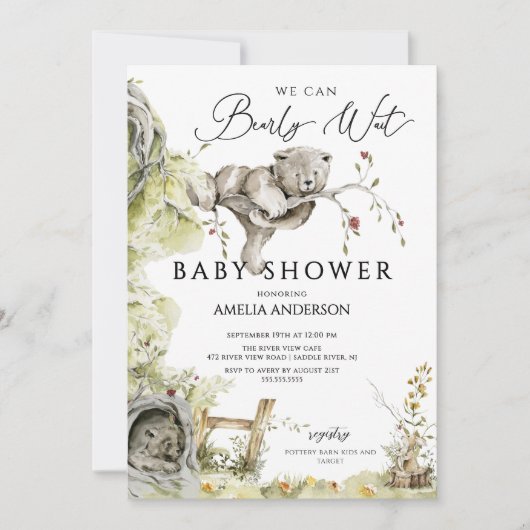 Wacht bijna op Baby shower uitnodiging (Voorkant)