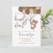 Wacht bijna op Neutral Baby shower Invitation Kaart (Staand voorkant)