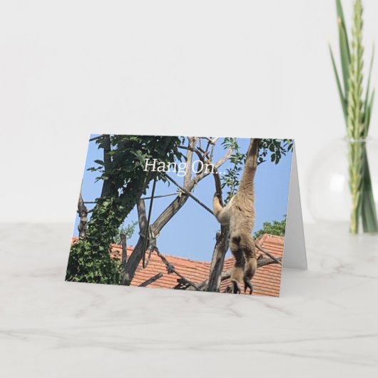 Wacht even, Aap Verjaardag Kaart (Voorkant)