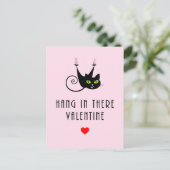 Wacht even daar Valentijn die zwarte kat hangt Briefkaart (Staand voorkant)