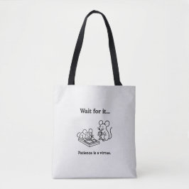 Wacht even, grappige muizen tote bag