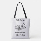 Wacht even, grappige muizen tote bag (Achterkant)
