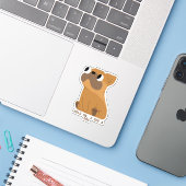 Wacht even, ik zie een hond sticker (Laptop met iPhone)