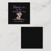 Wacht even, laat me deze grappige introvert overde vierkante visitekaartje (Voorkant / Achterkant)