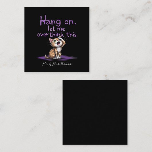 Wacht even, laat me deze grappige introvert overde vierkante visitekaartje (Voorkant / Achterkant)