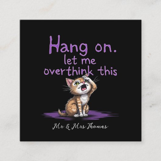 Wacht even, laat me deze grappige introvert overde vierkante visitekaartje (Voorkant)