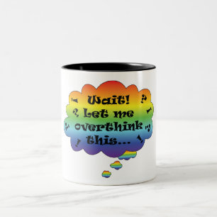 Wacht Even Laat Me Dit Grappige Citaat Regenboog O Tweekleurige Koffiemok