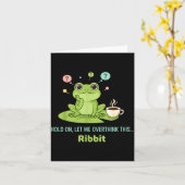 Wacht Even Laat Me Dit Kikker Ribbit Even Nadenken Kaart (Gele Bloem)