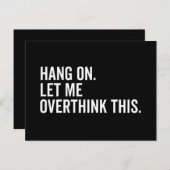 Wacht even. Laat me dit overdenken. Briefkaart (Voorkant / Achterkant)