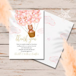 Wacht even met Teddy Bear Pink Girl Baby shower Bedankkaart<br><div class="desc">Cute "we kunnen snel wachten" teddy beer-het roze meisje baby shower bedankt je kaart. Ontworpen door: Thisnotme©</div>
