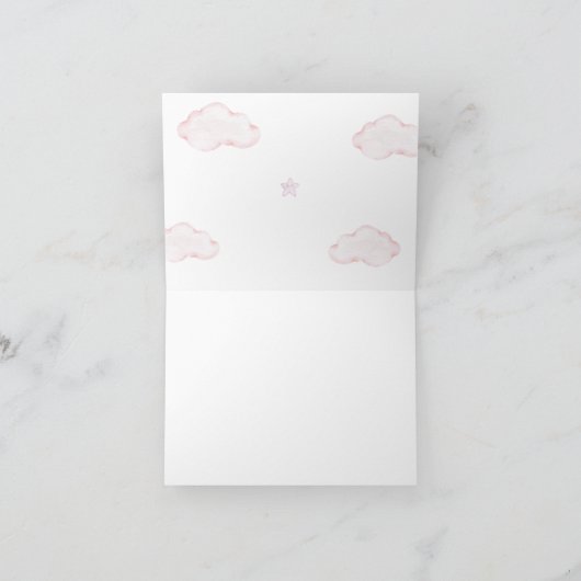 Wacht even met Teddy Bear Pink Girl Baby shower Po Bedankkaart (Binnen)