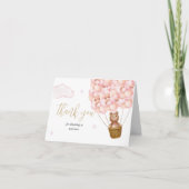 Wacht even met Teddy Bear Pink Girl Baby shower Po Bedankkaart (Voorkant)