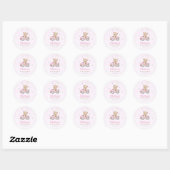 Wacht even met Teddy Bear Pink Girl Baby shower Ronde Sticker (Vel)