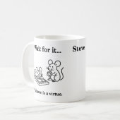 Wacht even muizen koffiemok (Voorkant links)