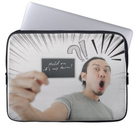 Wacht Even, Nu Is Het Mijn Beurt! – Strip Uitdrukk Laptop Sleeve