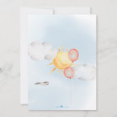 Wacht even op Teddy Bear Pink Balloon eerste verja Kaart (Achterkant)