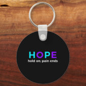 Wacht even; Pijn beëindigt zelfmoordpreventie bewu Sleutelhanger (Voorkant)