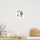 Wacht even, wat? Grammatica humor blauw Poster (Keuken)