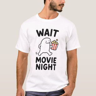 Wacht Film Nacht Grappig Schattig Bioscoop Karakte T-shirt