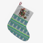 "Wacht gewoon op Kerstmis" leuke kikker Grote Kerstsok (Voorkant (Hangend))