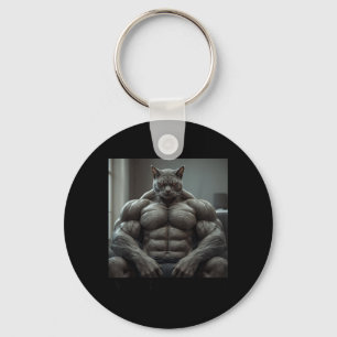 Wacht Goated Kat Grappig Grappige Katten Meme Mann Sleutelhanger