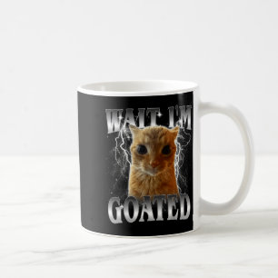 Wacht, ik ben gezegend grap starende kat meme koffiemok
