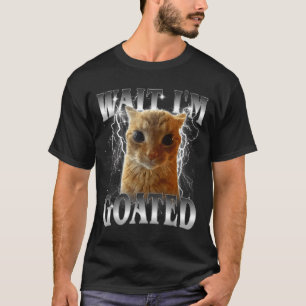 Wacht, ik ben gezegend grap starende kat meme t-shirt