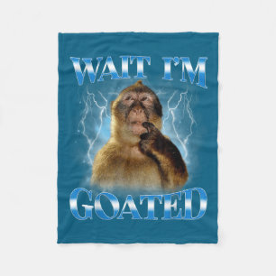 Wacht, ik ben Goated Grappig Denkende Aap Meme Bra Fleece Deken
