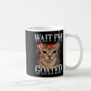 Wacht Ik Ben Goated Kat Grappige Kat Meme Mannen V Koffiemok