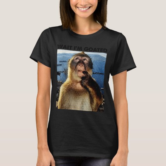 Wacht, ik ben Goated Y2k Grappige Denkende Aap Mem T-shirt (Voorkant)
