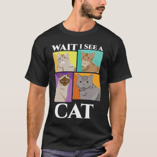 Wacht, ik zie een kat! Grappige biologie huisdier  T-shirt