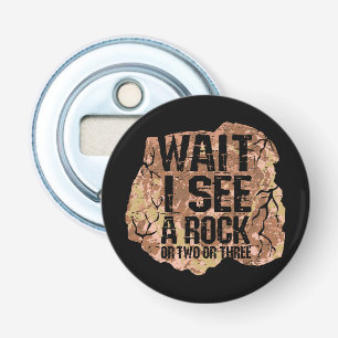 Wacht, ik zie een rots. button flesopener