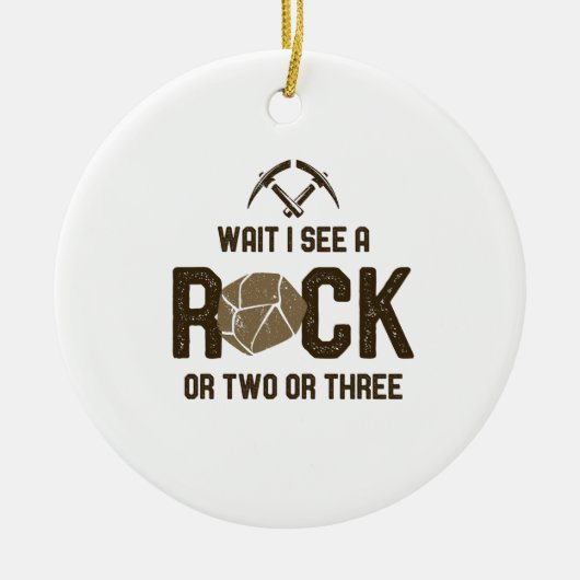 Wacht, ik zie een rots. keramisch ornament (Voorkant)