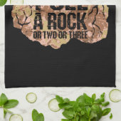 Wacht, ik zie een rots. theedoek (Gevouwen)