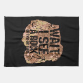 Wacht, ik zie een rots. theedoek (Horizontaal)