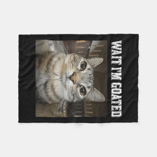 Wacht Im Goated Cat Humor Meme Fleece Deken (Voorkant (Horizontaal))