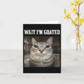 Wacht Im Goated Cat Humor Meme Kaart (Gele Bloem)