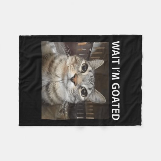 Wacht Im Goated Gekke Cat Meme Fleece Deken (Voorkant (Horizontaal))