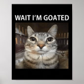 Wacht Im Goated Gekke Cat Meme Poster (Voorkant)