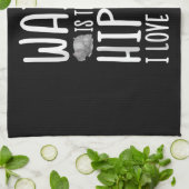 Wacht is dat een hippo? Ik hou van Hippos! Theedoek (Gevouwen)