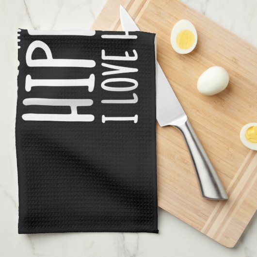 Wacht is dat een hippo? Ik hou van Hippos! Theedoek (Quarter Fold)